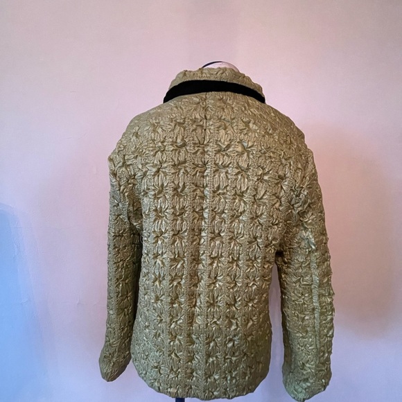 UBU Reversible Jacket Floral Lime Green & Black Jacket Matching popcorn shirt L - Picture 6 of 8